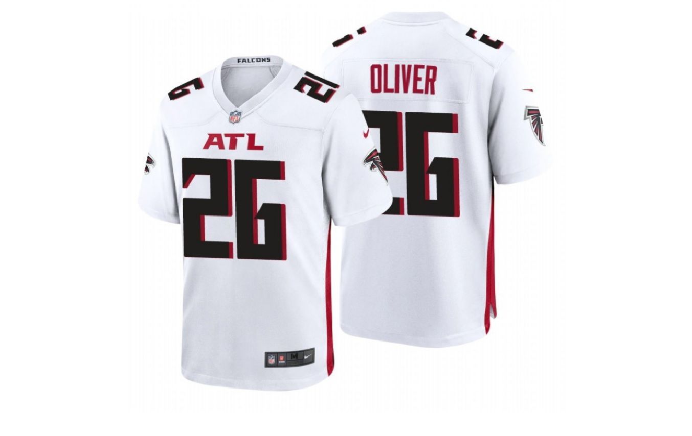 Men Atlanta Falcons #26 Isaiah Oliver Nike White Game NFL Jersey